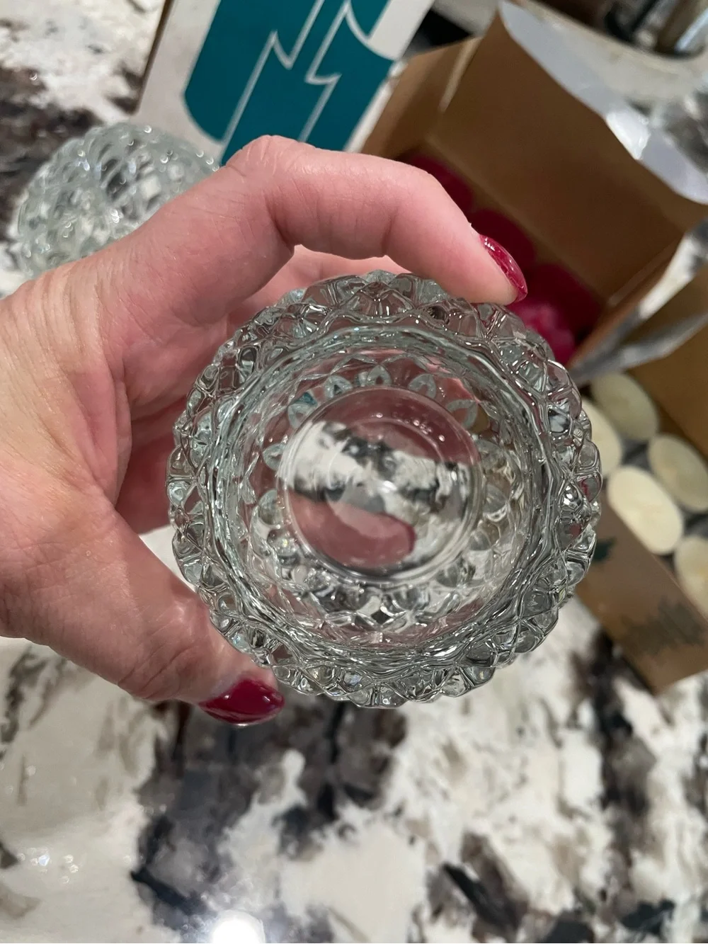 PartyLite Rockport Tealight Votive Crystal Candle Holders w/24 Votive Candles